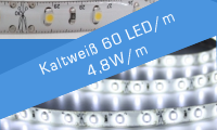 LED Universum 12m LED Streifen Kaltweiß, IP65, 60LED/m - Inkl. Netzteil Für Küche & Wohnzimmer