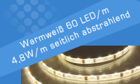 LED Streifen Warmweiß 60 LED/m se