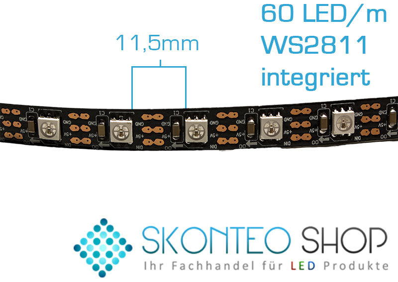 4m Lauflicht Strip 60LED/m IP20 Schwarz
